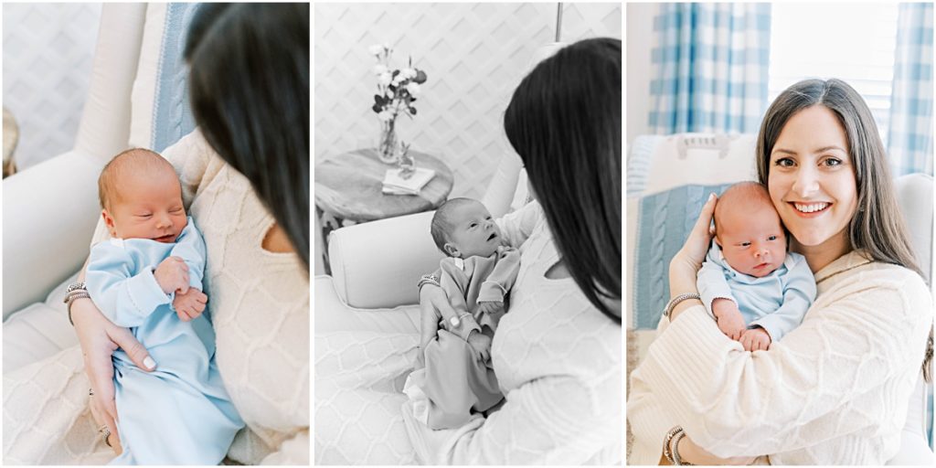 Collage of Mother and Baby James during Newborn Photography session